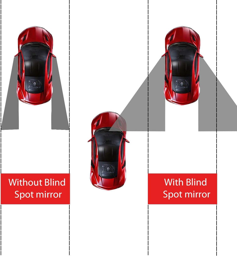 LivTee Blind Spot Mirrors, HD Glass Frameless Convex Rear View Mirrors, Wide Angle Adjustable Stick for Side Mirror, Automotive Exterior Accessories for Car, SUV & Trucks, Pack of 2 - Durrett Recovery