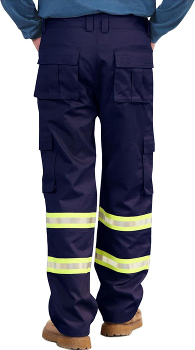 FR Pants High Visibility Cargo Pockets Flame Resistant Hi-Vis Workwear Water & Oil Repellent Finish