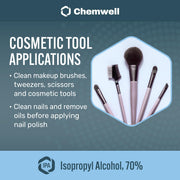 Chemwell 70% Isopropyl Alcohol gallon bottle, high purity solvent for cleaning and disinfecting at home or commercial use