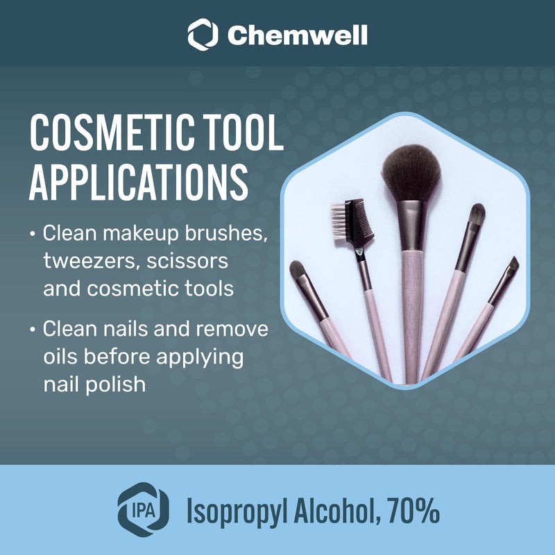 Chemwell 70% Isopropyl Alcohol gallon bottle, high purity solvent for cleaning and disinfecting at home or commercial use