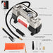 Silver Tire Inflator Heavy Duty Double Cylinders with Portable Bag- Car Accessories，Metal 12V Air Compressor Pump 150PSI with Adapter for Car, Truck, SUV Tires, Dinghy, Air Bed Etc