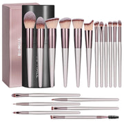 BS-MALL 18-piece makeup brush set with black case, includes foundation, powder, concealer, eye shadow, and blush brushes with synthetic bristles.