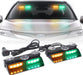 2 in 1 Emergency Dash Strobe Lights Interior Windshield Lights Amber White Warning Hazard Safety Flashing W/Suction Cups for Construction Vehicles, Trucks Car (2×7.16 Inch, 16 LED)