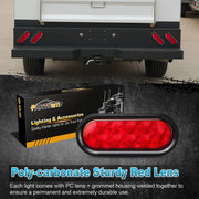 Partsam 12V LED truck trailer light kit with waterproof red brake, turn, tail lights, stainless steel LED light bar, and side marker lamps