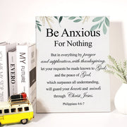 Christian Canvas Wall Art Philippians 4:6-7 Be Anxious for Nothing Canvas Print Positive Scripture Canvas Painting Home Wall Decor Framed Gift 12x15 Inch - Durrett Recovery