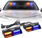 2 in 1 Emergency Dash Strobe Lights Interior Windshield Lights Amber White Warning Hazard Safety Flashing W/Suction Cups for Construction Vehicles, Trucks Car (2×7.16 Inch, 16 LED)