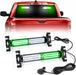 1002L Emergency Strobe Traffic Advisor Light Bar: 40 LED Dash Safety Warning Flashing Light, Front/Rear Windshield Visor for Construction Vehicle, Tow/Plow Truck (2X10.7Inch, Amber White)