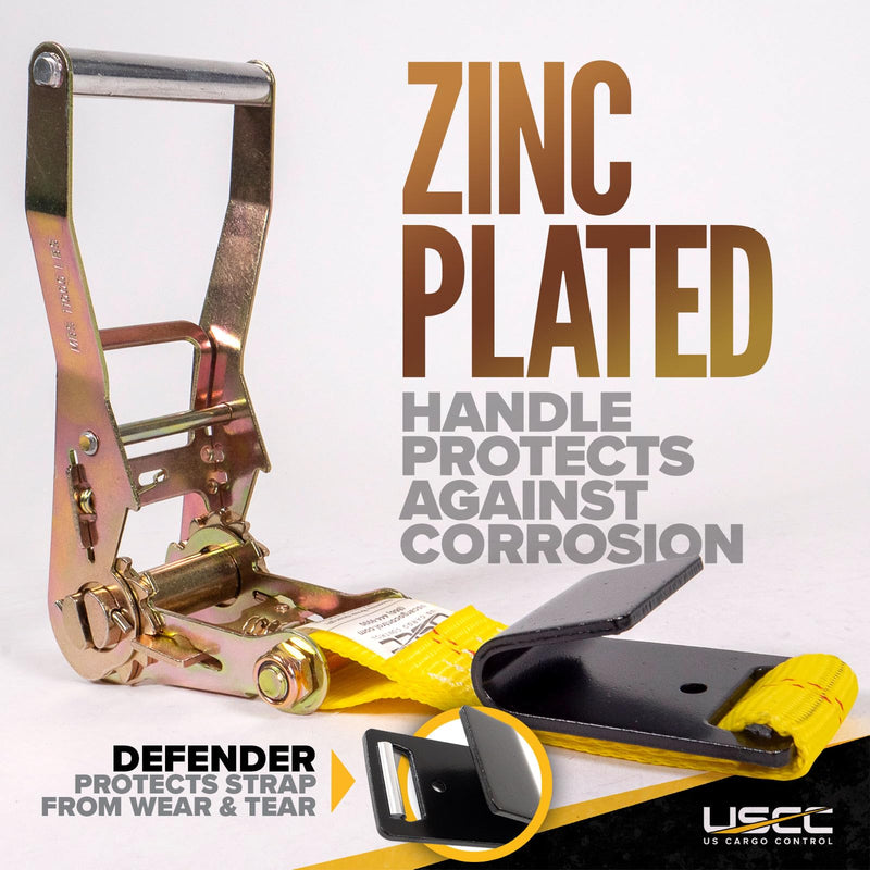 US Cargo Control Side Mount Wheel Nets with Ratchets and Flat Hooks (4-Pack), Lasso Tie Down Straps for Tire Sizes 14 Inches and More, 12,000 LBS Break Strength, Lasso Straps for Car Hauler