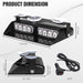 2 in 1 Emergency Dash Strobe Lights Interior Windshield Lights Amber White Warning Hazard Safety Flashing W/Suction Cups for Construction Vehicles, Trucks Car (2×7.16 Inch, 16 LED)