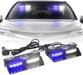 2 in 1 Emergency Dash Strobe Lights Interior Windshield Lights Amber White Warning Hazard Safety Flashing W/Suction Cups for Construction Vehicles, Trucks Car (2×7.16 Inch, 16 LED)