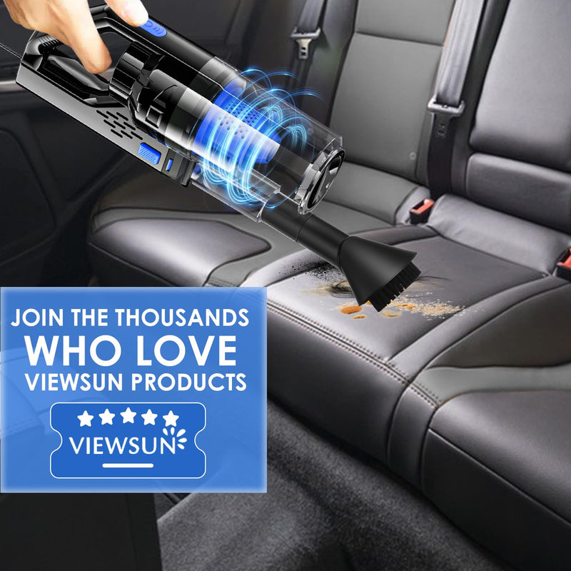 Viewsun Car Cleaning Kit, Car Interior Detailing Kit with High Power Handheld Vacuum, Detailing Brush Set, Windshield Cleaner, Cleaning Gel, Complete Auto Accessories for Men, Women