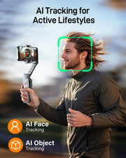 hohem iSteady X3 SE gimbal stabilizer for iPhone and Android, portable foldable 3-axis phone stabilizer with remote control.