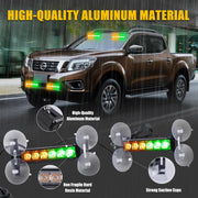 Tiannor 6.1 inch emergency strobe lights with 12 LEDs in amber and green for hazard warning on construction and tow trucks.