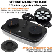 ASPL 48 LED roof top strobe light bar with magnetic base, amber and white LEDs for emergency safety on trucks and construction vehicles