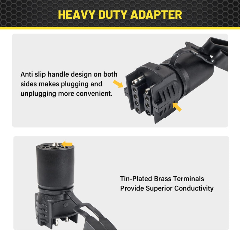Oyviny 7 to 4 & 5 Pin Trailer Adapter, 2-in-1 Design