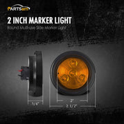 Partsam 12V LED truck trailer light kit with waterproof red stop/turn/tail lights, stainless steel ID light bar, and round side marker lamps