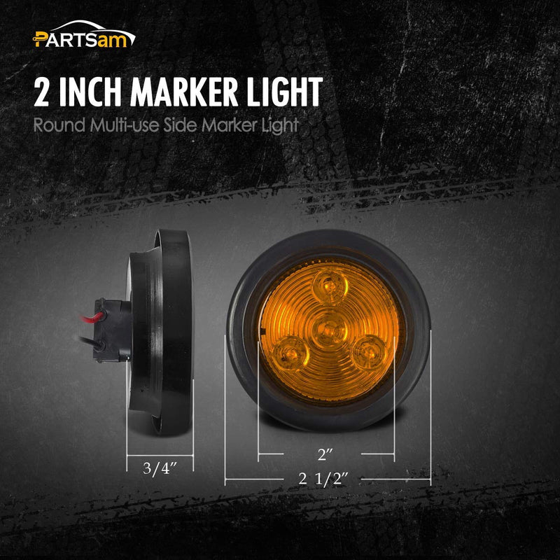 Partsam 12V LED truck trailer light kit with waterproof red stop/turn/tail lights, stainless steel ID light bar, and round side marker lamps