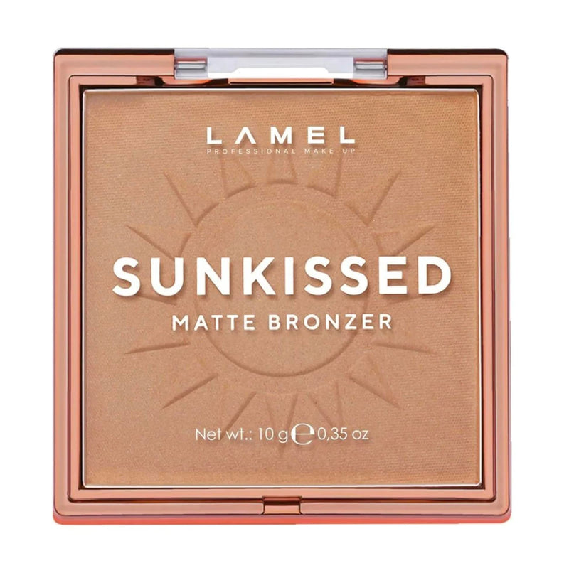 LAMEL Sunkissed Matte Bronzer Face Powder - Non-Shimmer, Long Lasting, Non-Greasy Bronzing Organic Makeup Formula - Matte Finish - Natural Tan Skin - N. 401-0.35oz. - Durrett Recovery