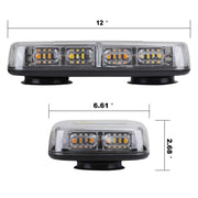 ASPL 48 LED roof top strobe light bar with amber and white LEDs, magnetic base, for trucks, snow plows, and construction vehicles.