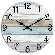 CHYLIN Wall Clock, Silent Non Ticking Battery Operated, Rustic Coastal Country Clock Decorative for Bathroom Kitchen Bedroom 8 - Durrett Recovery