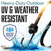 VBEST 18-inch heavy-duty black bungee cords with hooks, 6-pack outdoor set, durable and strong for securing items.
