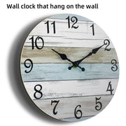CHYLIN Wall Clock, Silent Non Ticking Battery Operated, Rustic Coastal Country Clock Decorative for Bathroom Kitchen Bedroom 8 - Durrett Recovery