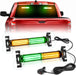 1002L Emergency Strobe Traffic Advisor Light Bar: 40 LED Dash Safety Warning Flashing Light, Front/Rear Windshield Visor for Construction Vehicle, Tow/Plow Truck (2X10.7Inch, Amber White)