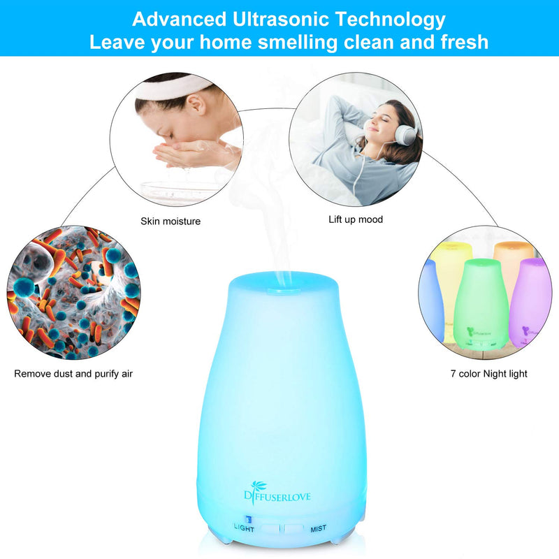 Diffuserlove Diffuser 2 Pack Essential Oil Diffuser 200ML Remote Control Ultrasonic Aromatherapy Diffuser Mist Humidifiers for Bedroom Office Yoga - Durrett Recovery