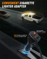 LUMENIX 56 LED roof top strobe beacon light bar with amber and white flashing lights for construction, emergency, and safety vehicles.