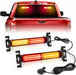 1002L Emergency Strobe Traffic Advisor Light Bar: 40 LED Dash Safety Warning Flashing Light, Front/Rear Windshield Visor for Construction Vehicle, Tow/Plow Truck (2X10.7Inch, Amber White)