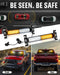 1002L Emergency Strobe Traffic Advisor Light Bar: 40 LED Dash Safety Warning Flashing Light, Front/Rear Windshield Visor for Construction Vehicle, Tow/Plow Truck (2X10.7Inch, Amber White)