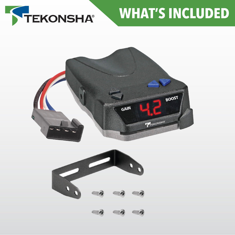 TEKONSHA 8508220 Brake-EVN Proportional Brake Controller for Trailers with 1-4 Axles, Compatible with Ford, GM, Chevy, Dodge, RAM, Toyota. Wiring Harness is NOT Included.