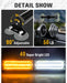 1002L Emergency Strobe Traffic Advisor Light Bar: 40 LED Dash Safety Warning Flashing Light, Front/Rear Windshield Visor for Construction Vehicle, Tow/Plow Truck (2X10.7Inch, Amber White)