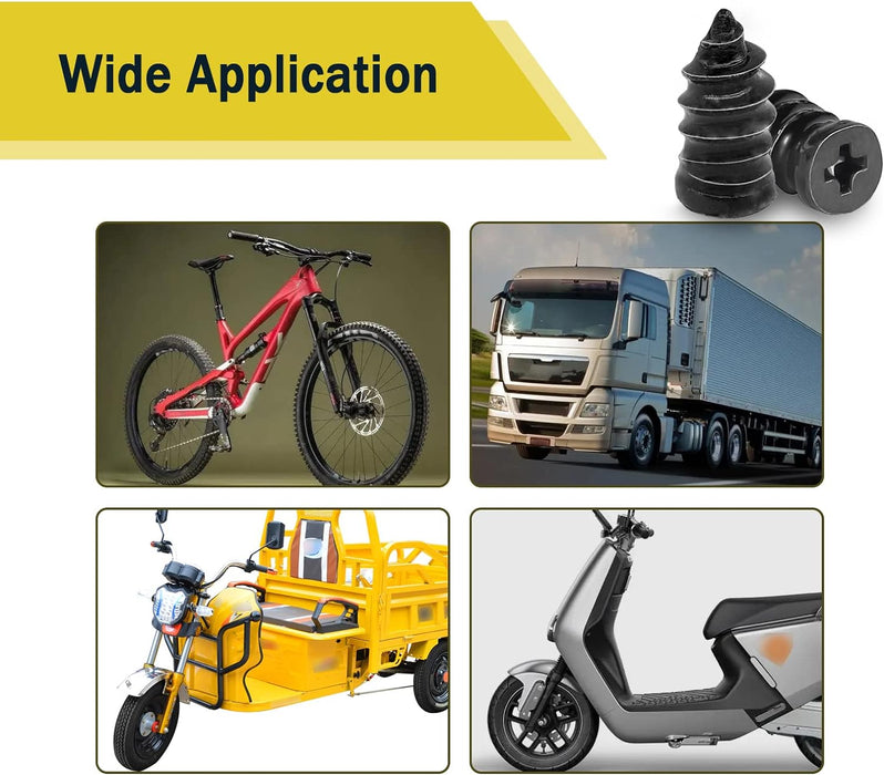 60PCS Tire Repair Rubber Nail, Vacuum Tire Repair Kits Spiral Rubber Nails, Tire Screw Plug Fast Tool Self Service Tire Repair Nail for Car, Motorcycle, Truck, Tractor Tire Puncture Repair