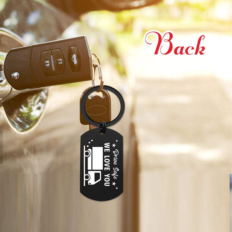 ENGZHI Truck Driver Gifts Trucker Christmas Keychain, Prayer Truck Driver Keychain for Husband Dad Birthday Fathers Day