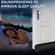 Two LADANY adjustable under door draft stoppers blocking gaps at the bottom of doors to reduce drafts, noise, and heat loss.