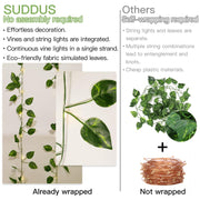 suddus Vine with Fairy Lights Battery Operated, 33ft100 LED Pothos String Lights with Remote, Leaf Lights for Bedroom, Room, Wall, Garden, Party, Wedding Dorm Decor(Warm White) - Durrett Recovery