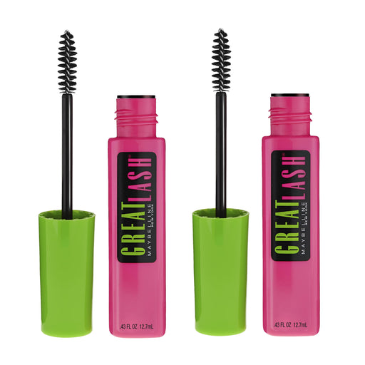 Maybelline Great Lash Washable Mascara Makeup, Volumizing Lash-Doubling Formula That Conditions As It Thickens, Very Black, 2 Count - Durrett Recovery
