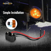 Partsam 12V LED truck trailer light kit with waterproof red stop, turn, brake lights, stainless steel LED light bar, and side marker lamps
