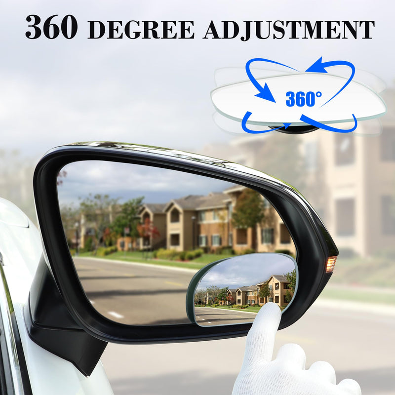 LivTee Blind Spot Mirrors, HD Glass Frameless Convex Rear View Mirrors, Wide Angle Adjustable Stick for Side Mirror, Automotive Exterior Accessories for Car, SUV & Trucks, Pack of 2 - Durrett Recovery