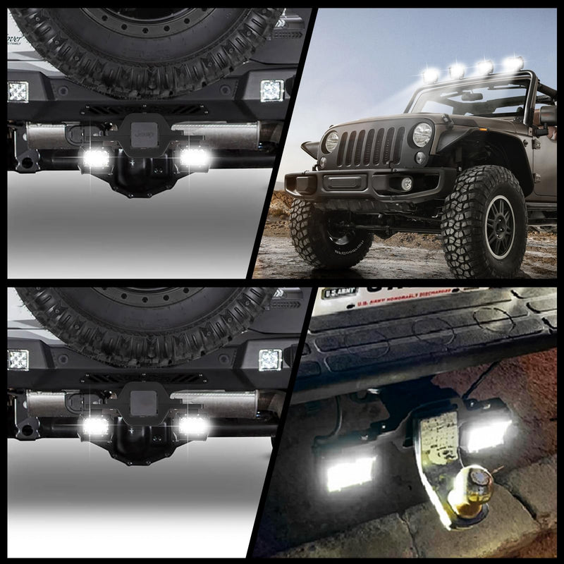 BESTZHEYU Hitch LED Work Lights with 4-inch LED pods and 2.5-inch hitch mount brackets for trucks, trailers, and off-road vehicles