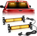 1002L Emergency Strobe Traffic Advisor Light Bar: 40 LED Dash Safety Warning Flashing Light, Front/Rear Windshield Visor for Construction Vehicle, Tow/Plow Truck (2X10.7Inch, Amber White)