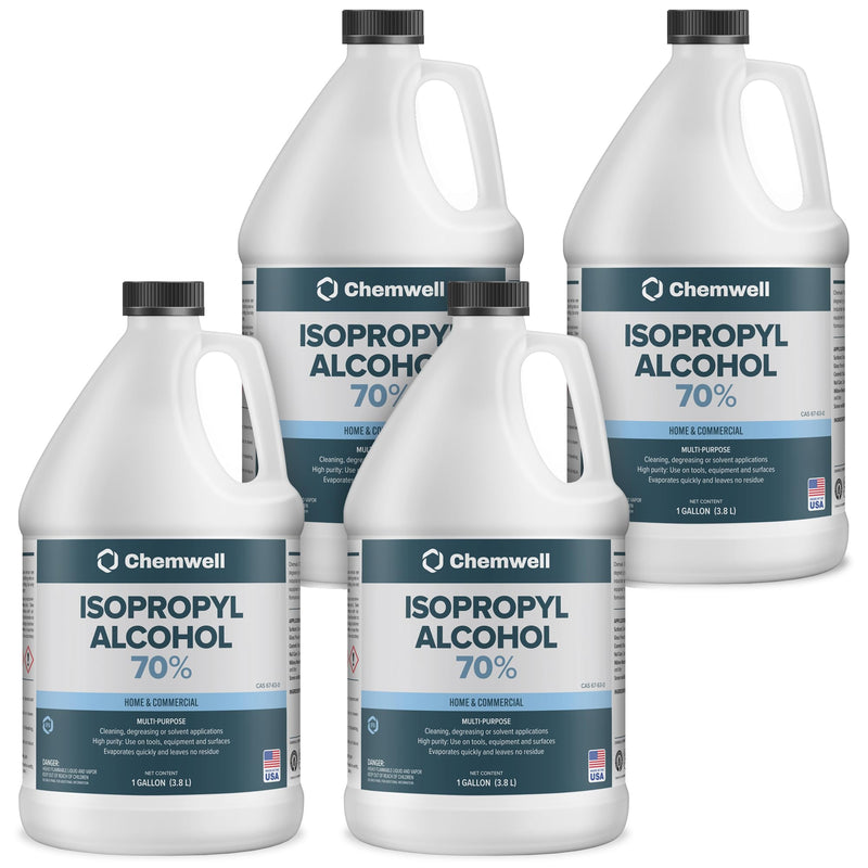Chemwell 70% isopropyl alcohol gallon bottle, high purity cleaning and solvent alcohol for home and commercial use