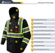 Hi-Vis Reflective Safety Rain Jacket and Pants for Men Women Waterproof Rain Gears for Farming Fishing Work HV Rain Suit with Inner Mesh Lining and Pockets (117-Black XL)
