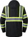 Hi-Vis Reflective Safety Rain Jacket and Pants for Men Women Waterproof Rain Gears for Farming Fishing Work HV Rain Suit with Inner Mesh Lining and Pockets (117-Black XL)