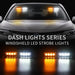 2 in 1 Emergency Dash Strobe Lights Interior Windshield Lights Amber White Warning Hazard Safety Flashing W/Suction Cups for Construction Vehicles, Trucks Car (2×7.16 Inch, 16 LED)