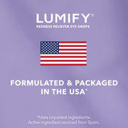 LUMIFY eye drops for red eyes, redness relief for brighter eyes, 0.17 fl oz bottle, showing dropper and eye drop packaging