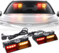 2 in 1 Emergency Dash Strobe Lights Interior Windshield Lights Amber White Warning Hazard Safety Flashing W/Suction Cups for Construction Vehicles, Trucks Car (2×7.16 Inch, 16 LED)