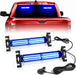 1002L Emergency Strobe Traffic Advisor Light Bar: 40 LED Dash Safety Warning Flashing Light, Front/Rear Windshield Visor for Construction Vehicle, Tow/Plow Truck (2X10.7Inch, Amber White)