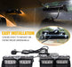 2 in 1 Emergency Dash Strobe Lights Interior Windshield Lights Amber White Warning Hazard Safety Flashing W/Suction Cups for Construction Vehicles, Trucks Car (2×7.16 Inch, 16 LED)